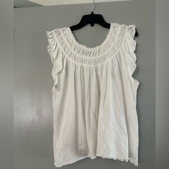 Free people white coconut size small oversized short sleeve shirt - Picture 6 of 10
